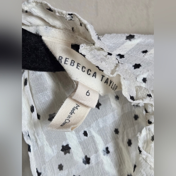 Rebecca Taylor Scattered Stars Silk Wrap Quiet Luxury Top, Size 6 - Picture 6 of 6